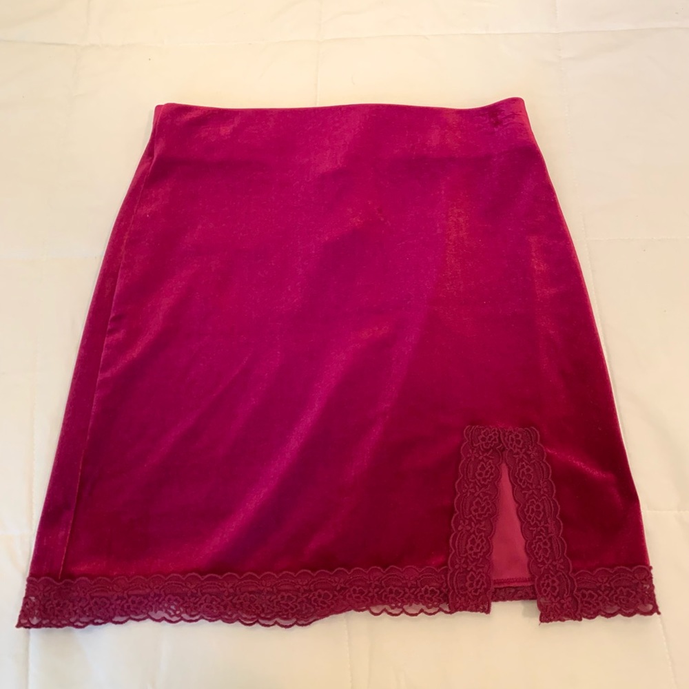 fuchsia skirt